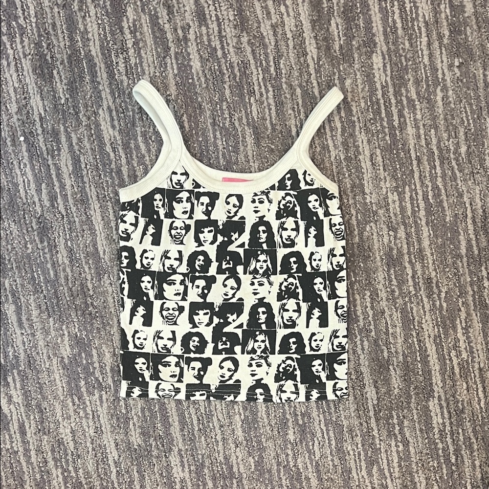 Edikted Black and White Graphic Tank Top